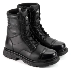 Men's Thorogood 8" Trooper Jump Side-Zip Boots Black -Belleville Boot shop 3 1001 thorogood 8 trooper jump side zip black