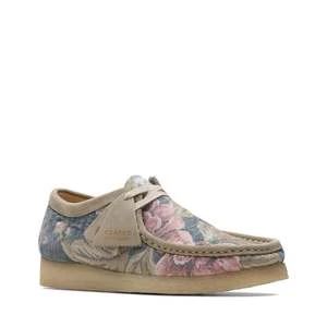 ClarksMens Wallabee Boots - Grey Floral 2 ClarksMens Wallabee Boots - Grey Floral - Image 2