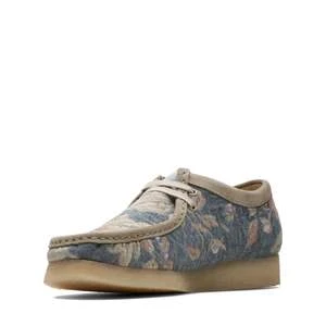 ClarksMens Wallabee Boots - Grey Floral 3 ClarksMens Wallabee Boots - Grey Floral - Image 3