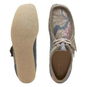 ClarksMens Wallabee Boots - Grey Floral 7 ClarksMens Wallabee Boots - Grey Floral - Image 7