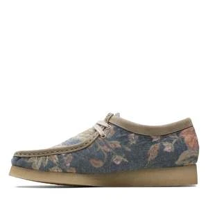 ClarksMens Wallabee Boots - Grey Floral 4 ClarksMens Wallabee Boots - Grey Floral - Image 4