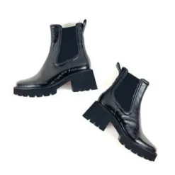 Dolce VitaHawk H2O Midnight Crinkle Patent Boots - Black -Belleville Boot shop Dolce Vita Hawk H2O Midnight Crinkle Patent 20230830010901