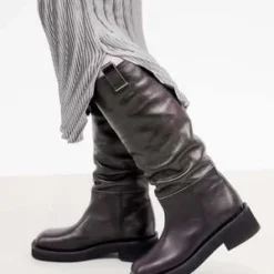 MM6 Maison MargielaFlat Knee High Boots - Black 13 MM6 Maison MargielaFlat Knee High Boots - Black -Belleville Boot shop Flat Knee High Boots in Black by MM6 Maison Margiela 20221109174722 2