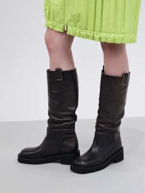 MM6 Maison MargielaFlat Knee High Boots - Black 3 MM6 Maison MargielaFlat Knee High Boots - Black - Image 3