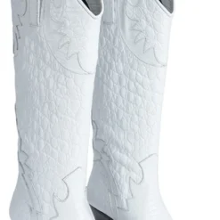 BY FARMelvin Croc Embossed Leather Boots - Optic White -Belleville Boot shop Melvin Croc Embossed Leather Boots 20230428024246 1