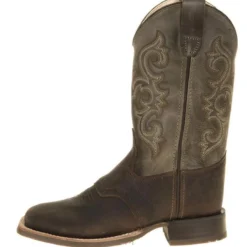 Old West Youth Green Waxy Top Brown Western Boots -Belleville Boot shop P2256915 03 93144.1630089186