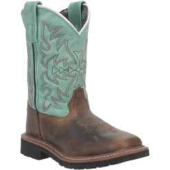 Dan Post Girls Nia Brown & Turquois Square Toe Boots