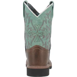 Dan Post Girls Nia Brown & Turquois Square Toe Boots -Belleville Boot shop P2452415 03 35645.1674051662