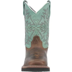 Dan Post Girls Nia Brown & Turquois Square Toe Boots -Belleville Boot shop P2452415 04 89134.1674051662
