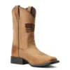 Ariat Boys Homestead Brown Patriot 2.0 Wide Square Toe Boots
