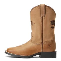 Ariat Boys Homestead Brown Patriot 2.0 Wide Square Toe Boots -Belleville Boot shop P2498760 5 14619.1641339889