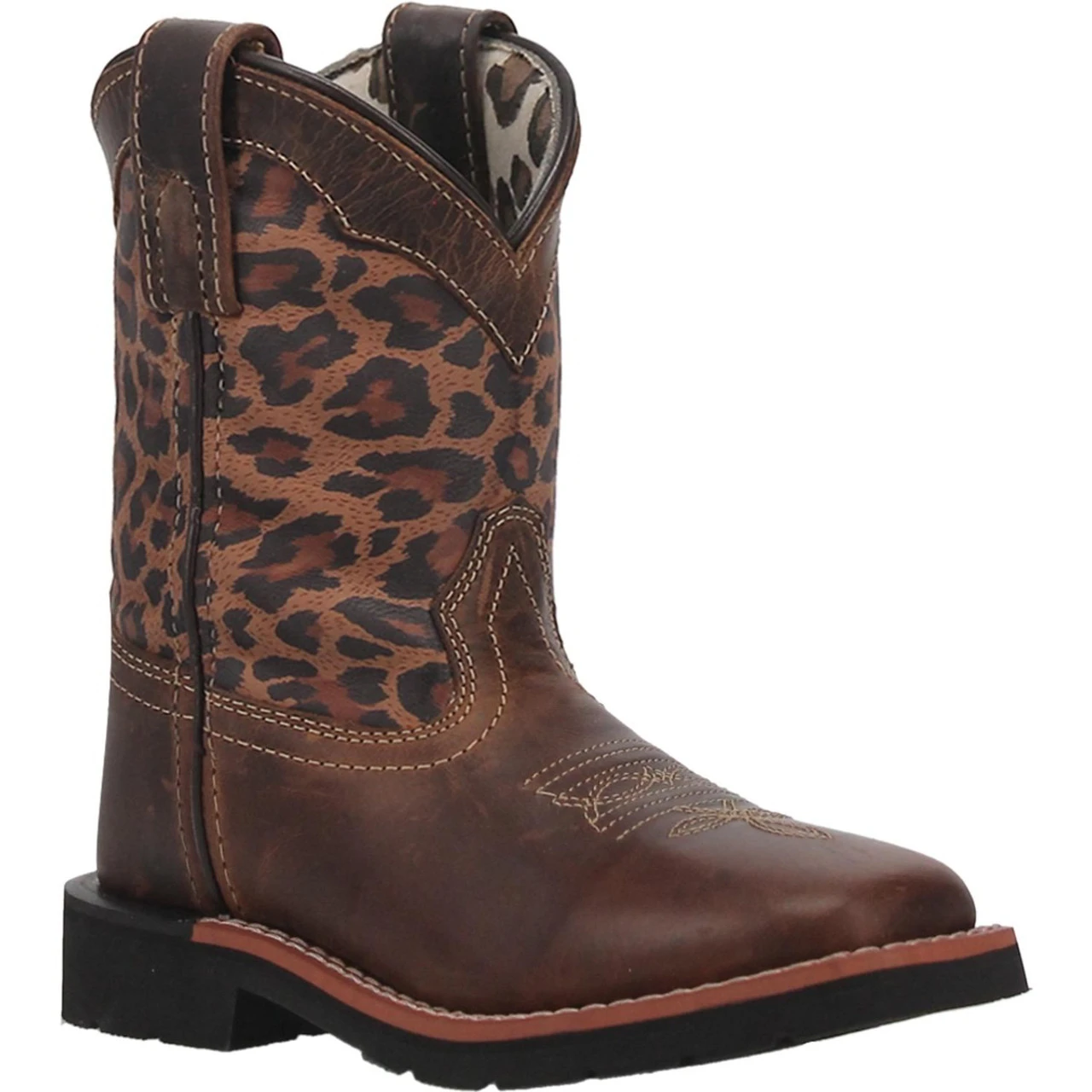 Dan Post Girls Brown Leopard Makucha Square Toe Boots 1 Dan Post Girls Brown Leopard Makucha Square Toe Boots