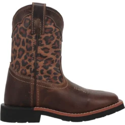 Dan Post Girls Brown Leopard Makucha Square Toe Boots 7 Dan Post Girls Brown Leopard Makucha Square Toe Boots -Belleville Boot shop P2561265 3 58657.1659479014