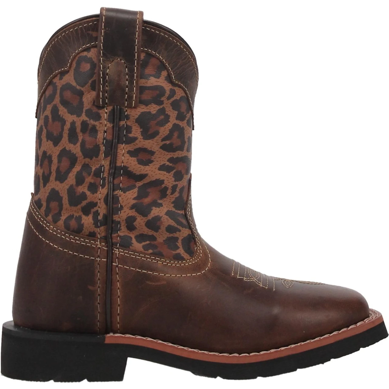 Dan Post Girls Brown Leopard Makucha Square Toe Boots 3 Dan Post Girls Brown Leopard Makucha Square Toe Boots - Image 3