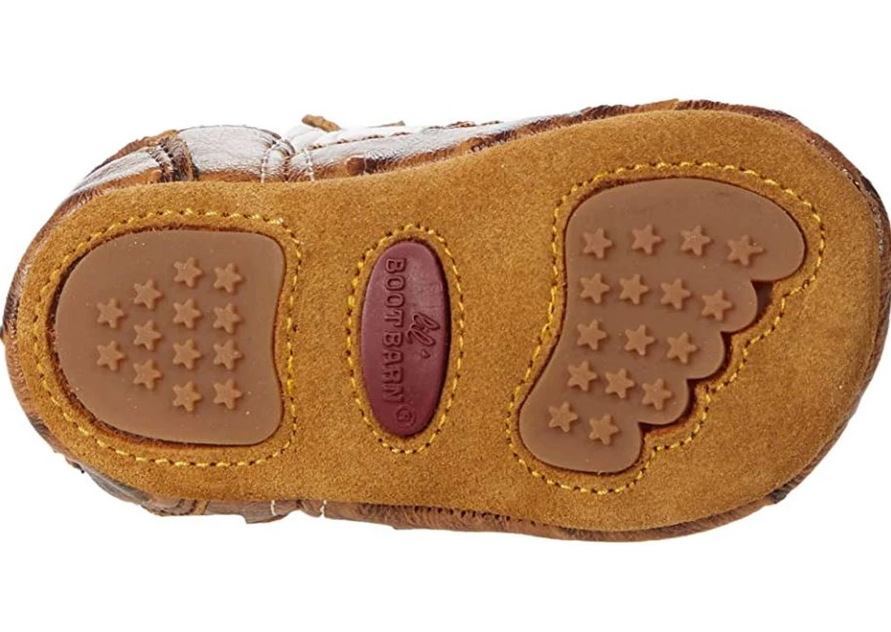 Old West Infant White & Ostrich Poppet Boots 3 Old West Infant White & Ostrich Poppet Boots - Image 3