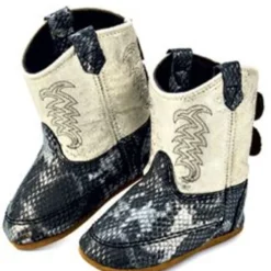 Old West Infant Black And White Snake Poppet Boots