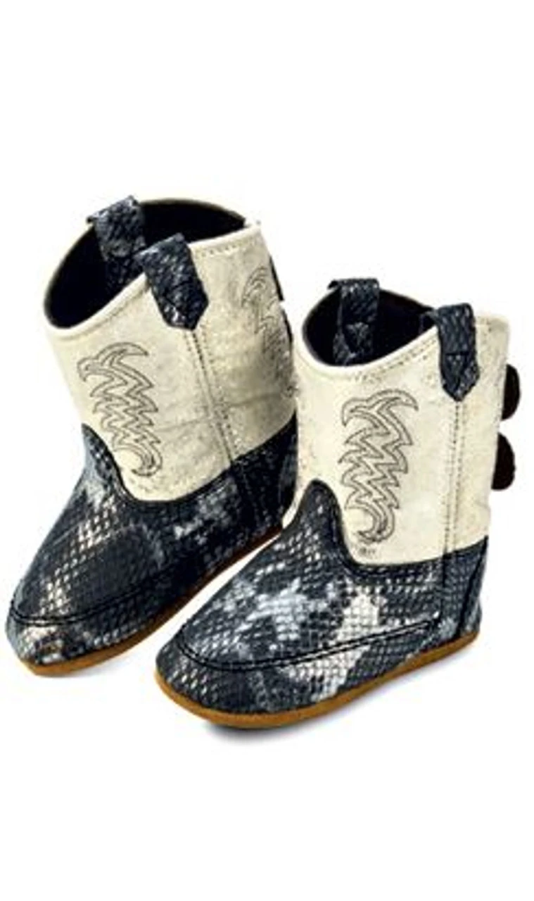Old West Infant Black And White Snake Poppet Boots 1 Old West Infant Black And White Snake Poppet Boots