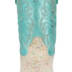 Dan Post Girls 8" Pull On Splatt Teal Square Bone Western Boots -Belleville Boot shop P2779775 3 02076.1696604188
