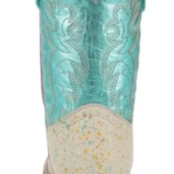 Dan Post Girls 8" Pull On Splatt Teal Square Bone Western Boots -Belleville Boot shop P2779775 5 61211.1696604189