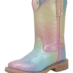 Dan Post Girls Youth 9" Pull On Ombre Rainbow Multi Western Boots