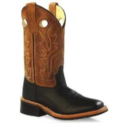 Old West - Childrens Western Welted Boots - Black Tan