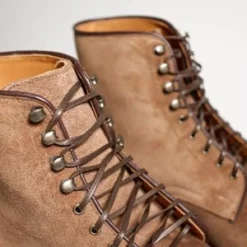 VibergDerby CFS Bison Calf Suede Boots - Brown -Belleville Boot shop Viberg CFS Bison Calf Suede Derby Boots Brown 20210210214129 1