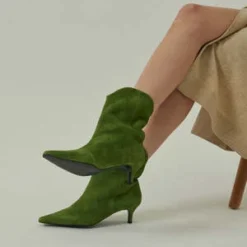 Reike NenWestern Straight Boots - Brown/Green